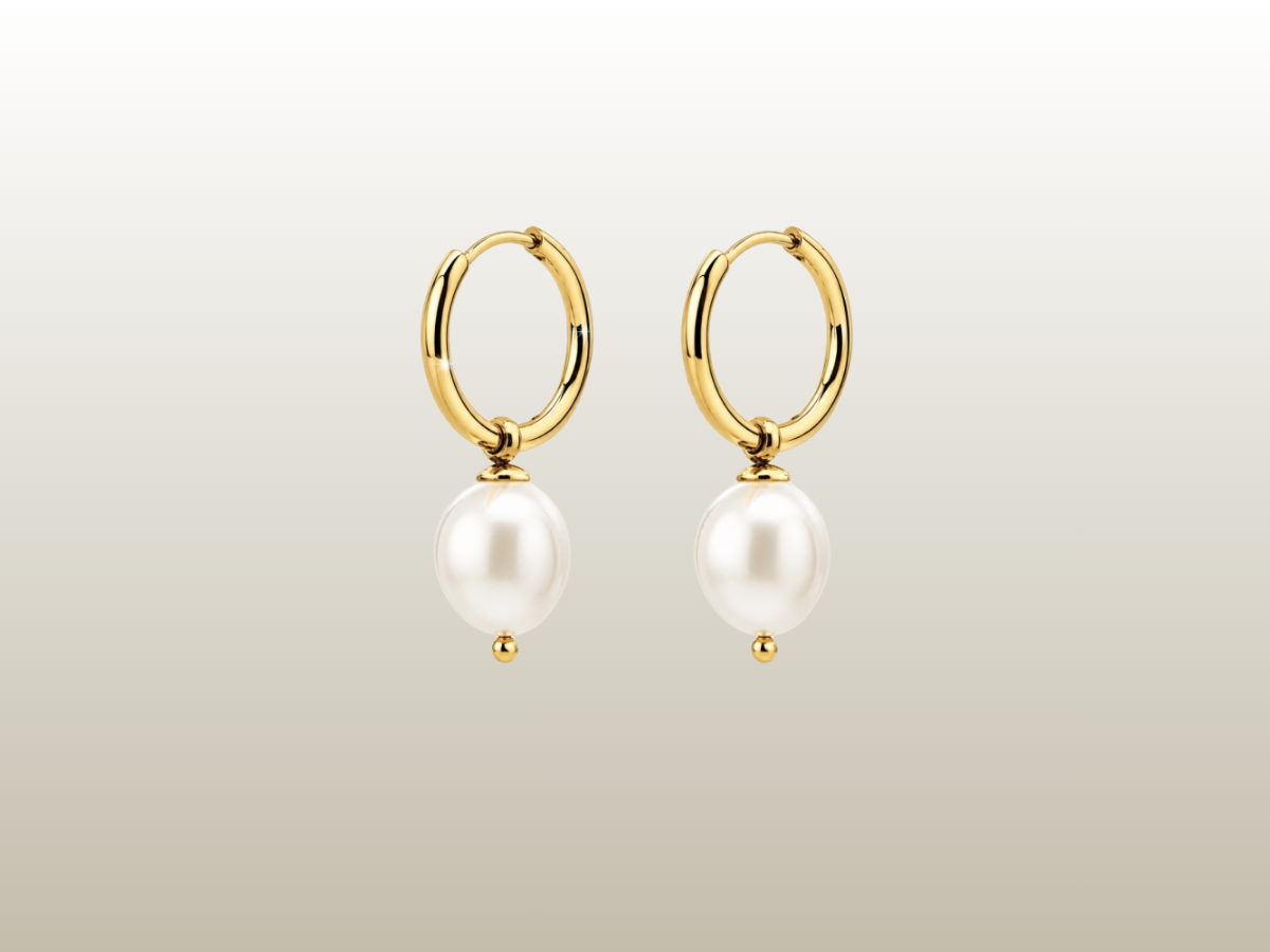 BUD TO ROSE - PEARL HOOP GOLD