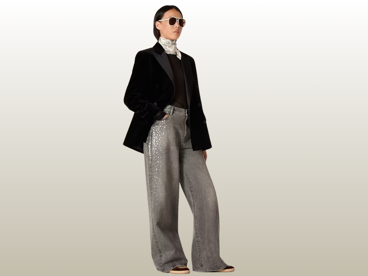 GOLDEN GOOSE - BOYFRIEND JEANS W SILVER STUDS