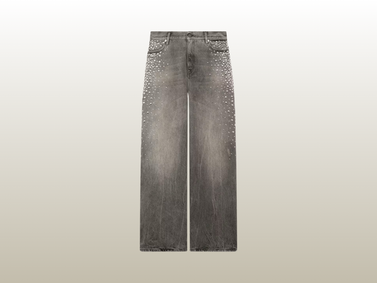GOLDEN GOOSE - BOYFRIEND JEANS W SILVER STUDS