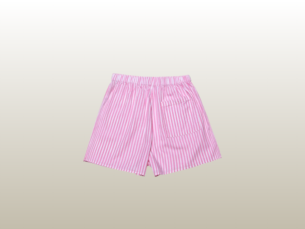 MC2 SAINT BARTHS - BOXY COTTON SHORTS PINK STRIPES