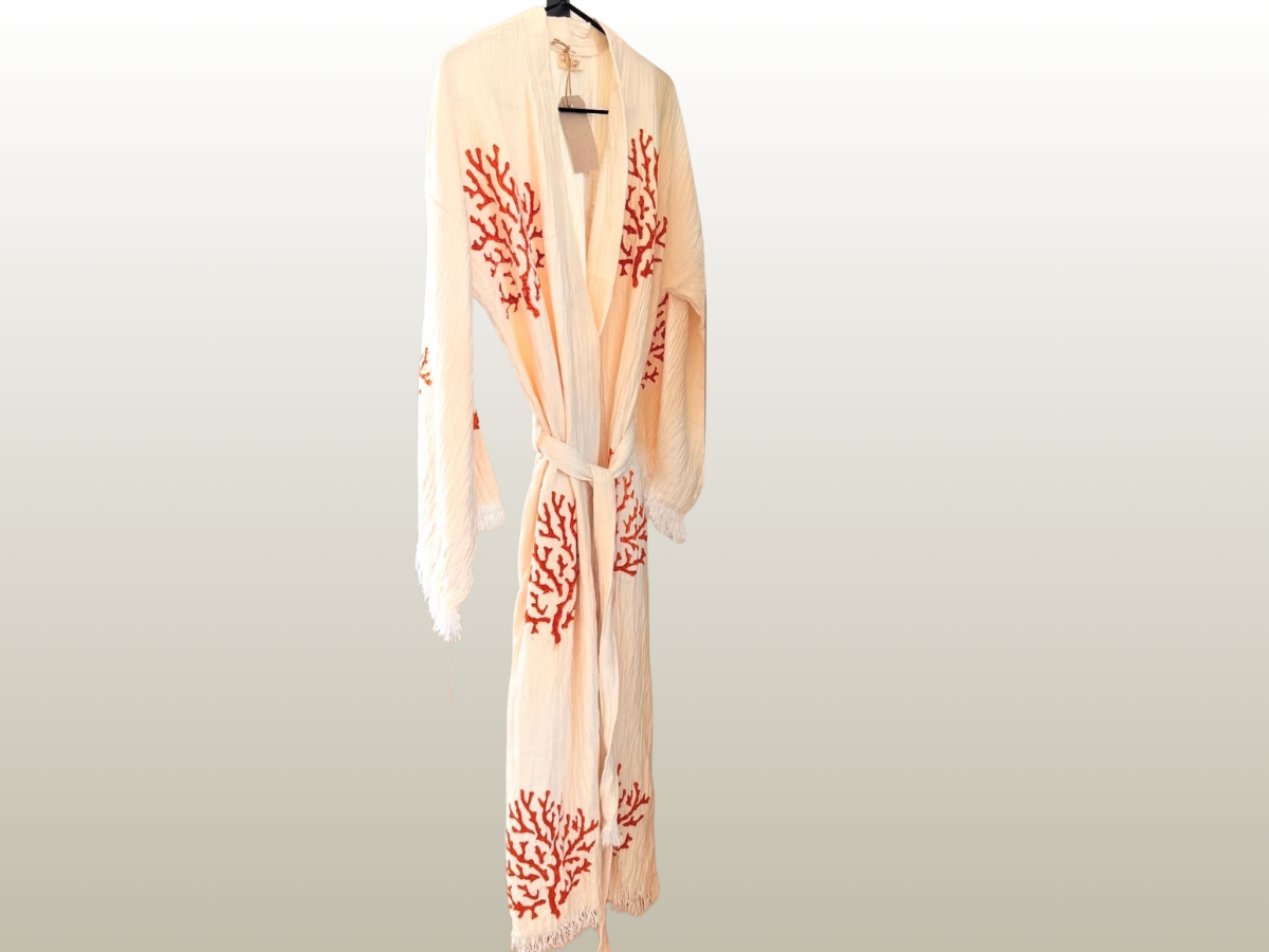 AMCA STUDIOS - CORALLIUM RED KAFTAN LONG