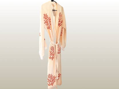AMCA STUDIOS - CORALLIUM RED KAFTAN LONG