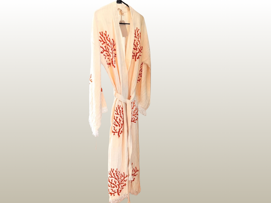 AMCA STUDIOS - CORALLIUM RED KAFTAN LONG