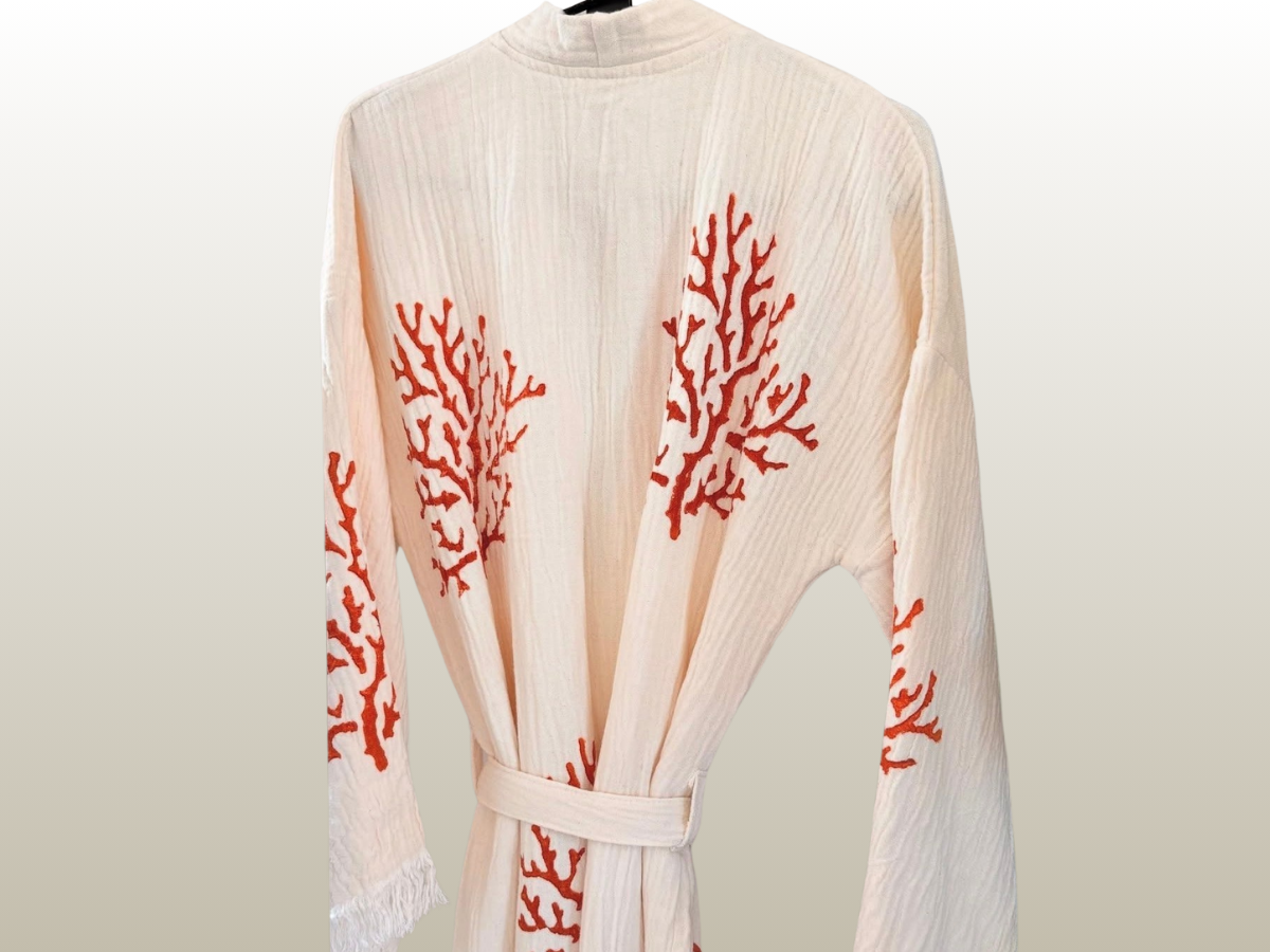 AMCA STUDIOS - CORALLIUM RED KAFTAN LONG