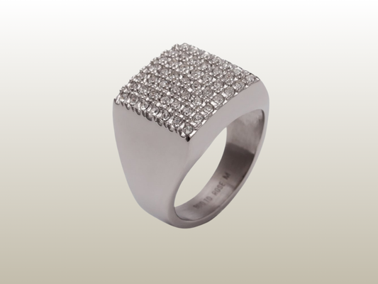 BUD TO ROSE - SQUARE CRYSTAL RING