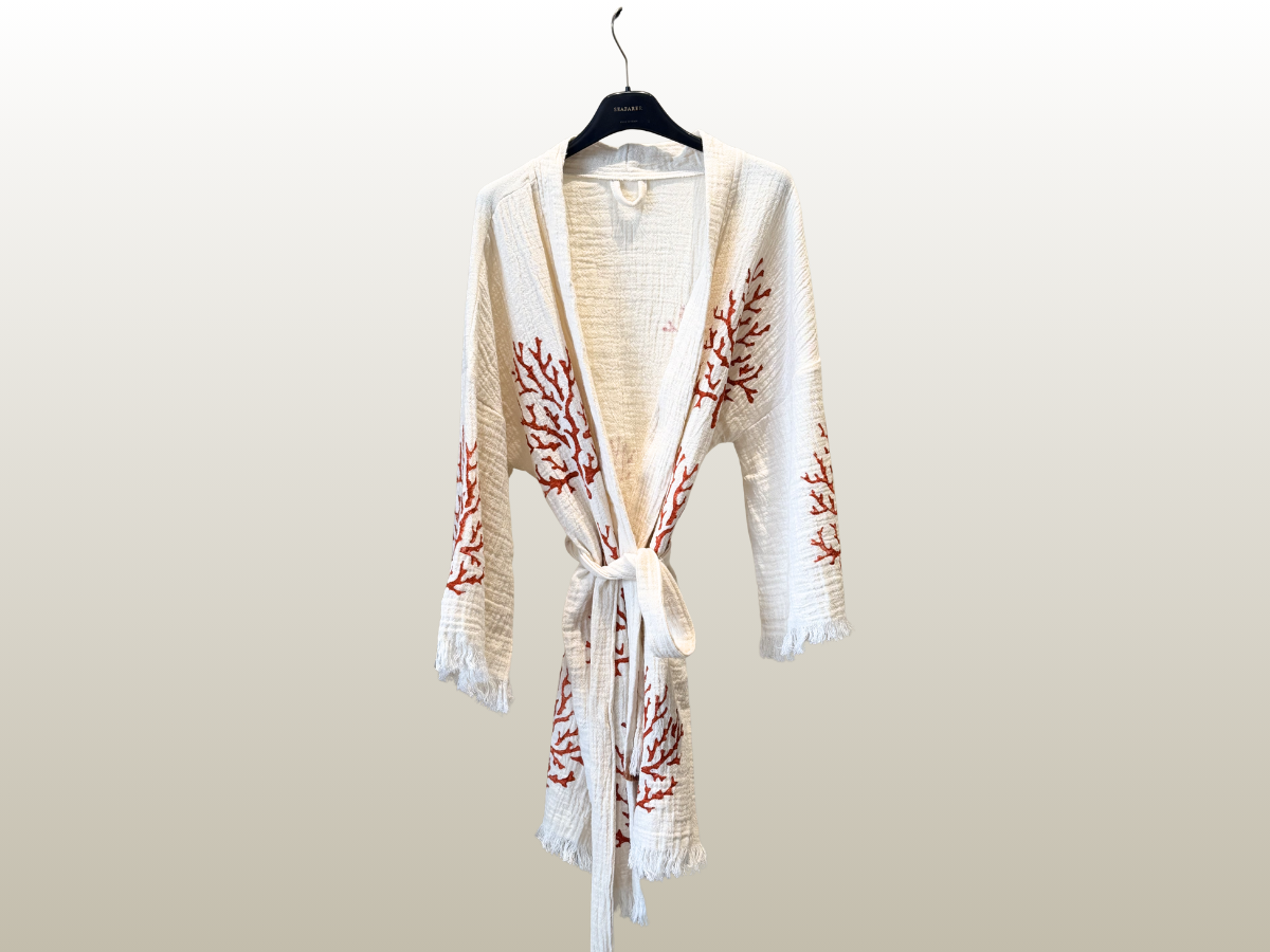 AMCA STUDIOS - CORALLIUM RED KAFTAN SHORT