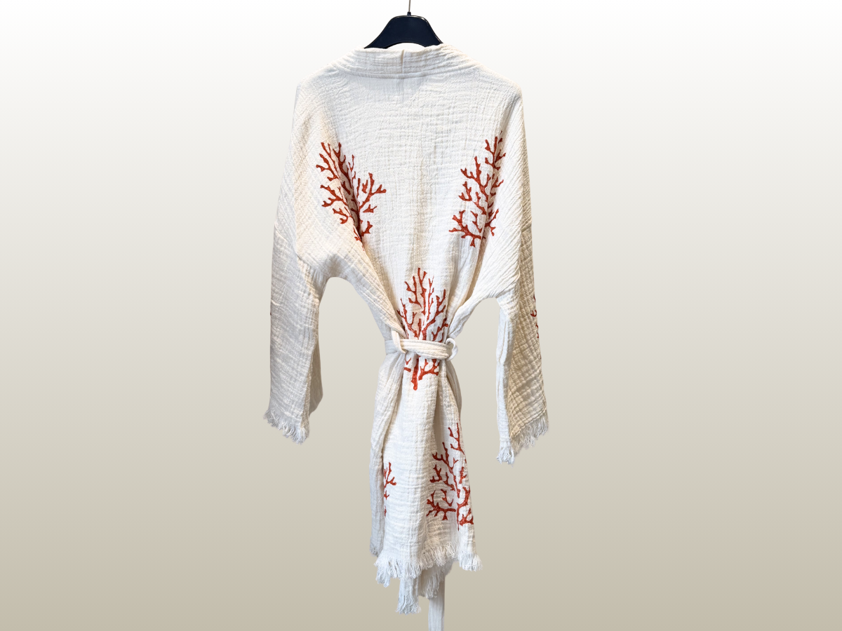 AMCA STUDIOS - CORALLIUM RED KAFTAN SHORT