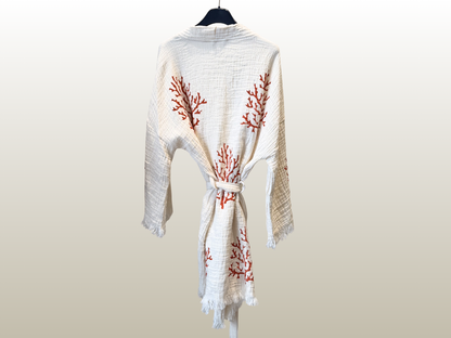 AMCA STUDIOS - CORALLIUM RED KAFTAN SHORT