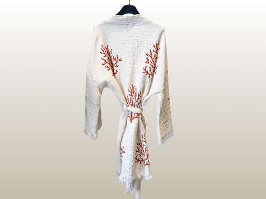 AMCA STUDIOS - CORALLIUM RED KAFTAN SHORT