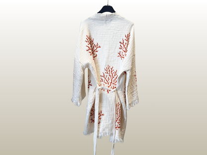 AMCA STUDIOS - CORALLIUM RED KAFTAN SHORT