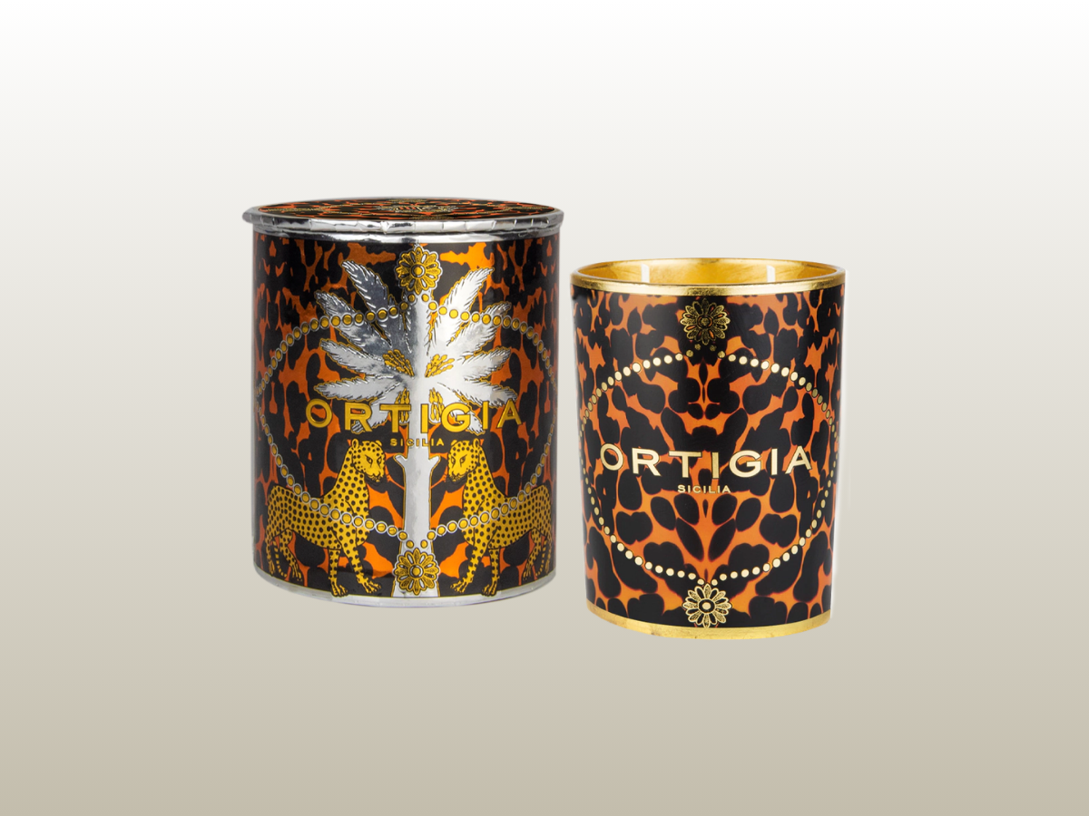 ORTIGIA - AMBRA NERA DECORATED CANDLE MEDIUM