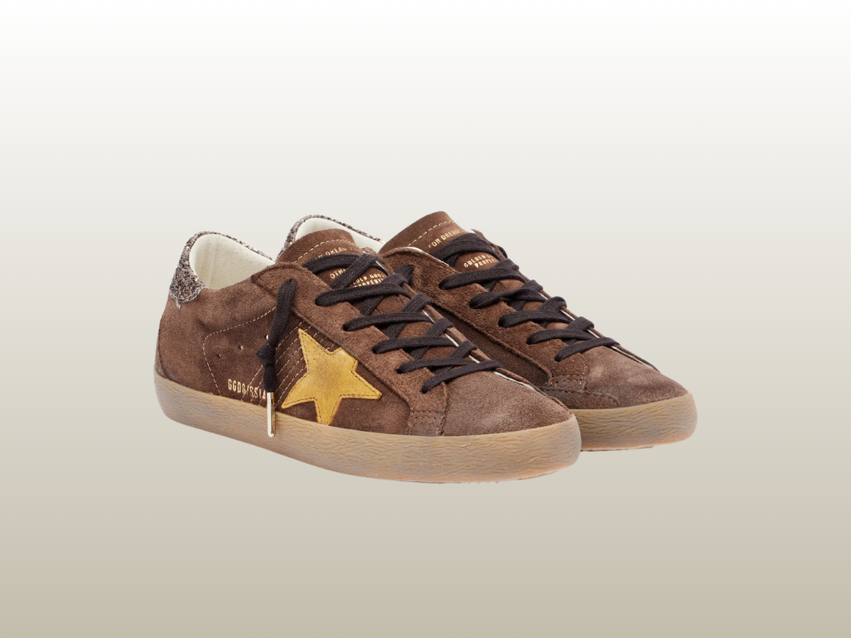 GOLDEN GOOSE - SUPER-STAR BROWN SUEDE WITH GOLD STAR