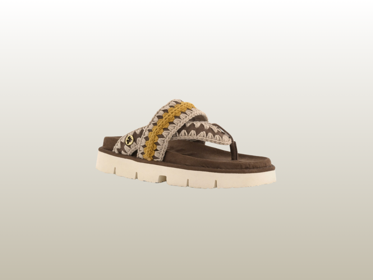 MOU - BROWN SANDAL WITH STITCHING