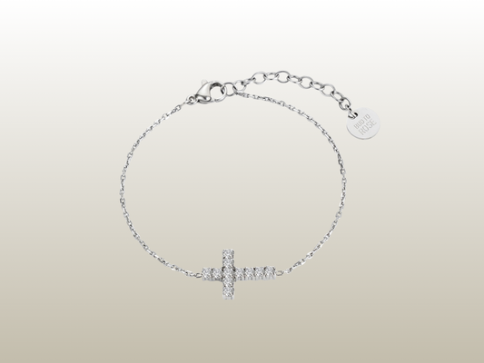BUD TO ROSE - CROSS BRACELET SILVER