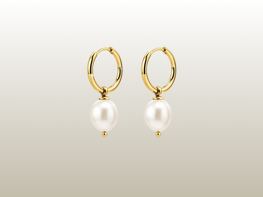 BUD TO ROSE - PEARL HOOP GOLD