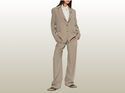 GOLDEN GOOSE - BEIGE PINSTRIPE PANT