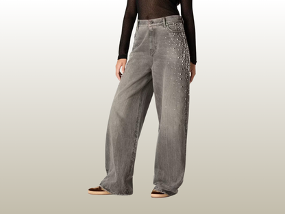 GOLDEN GOOSE - BOYFRIEND JEANS W SILVER STUDS