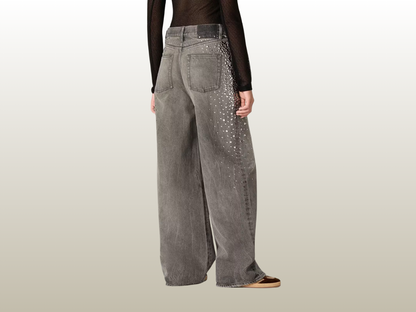 GOLDEN GOOSE - BOYFRIEND JEANS W SILVER STUDS