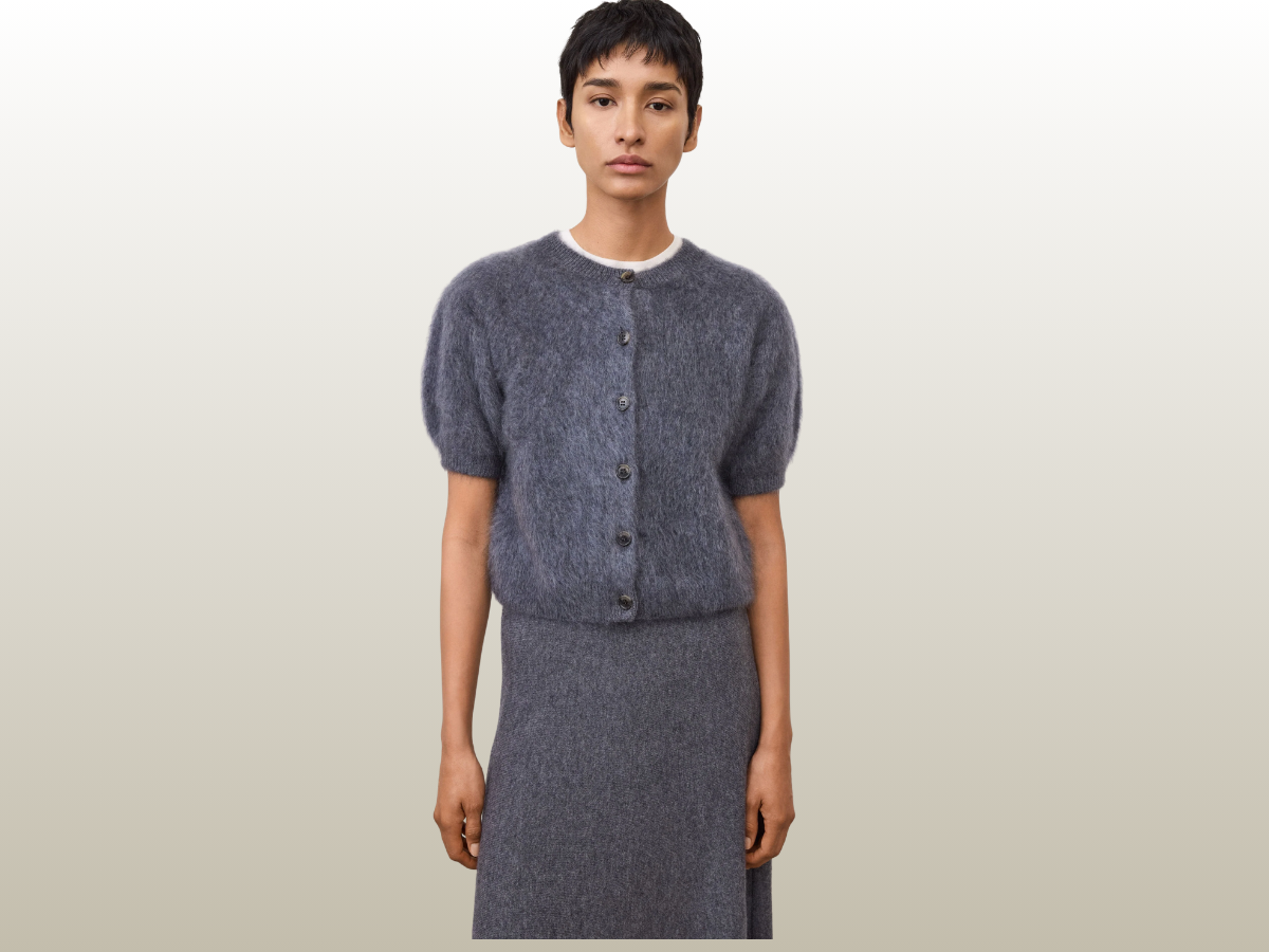LUCIANNE KORTÄRMAD KOFTA - GRÅ
