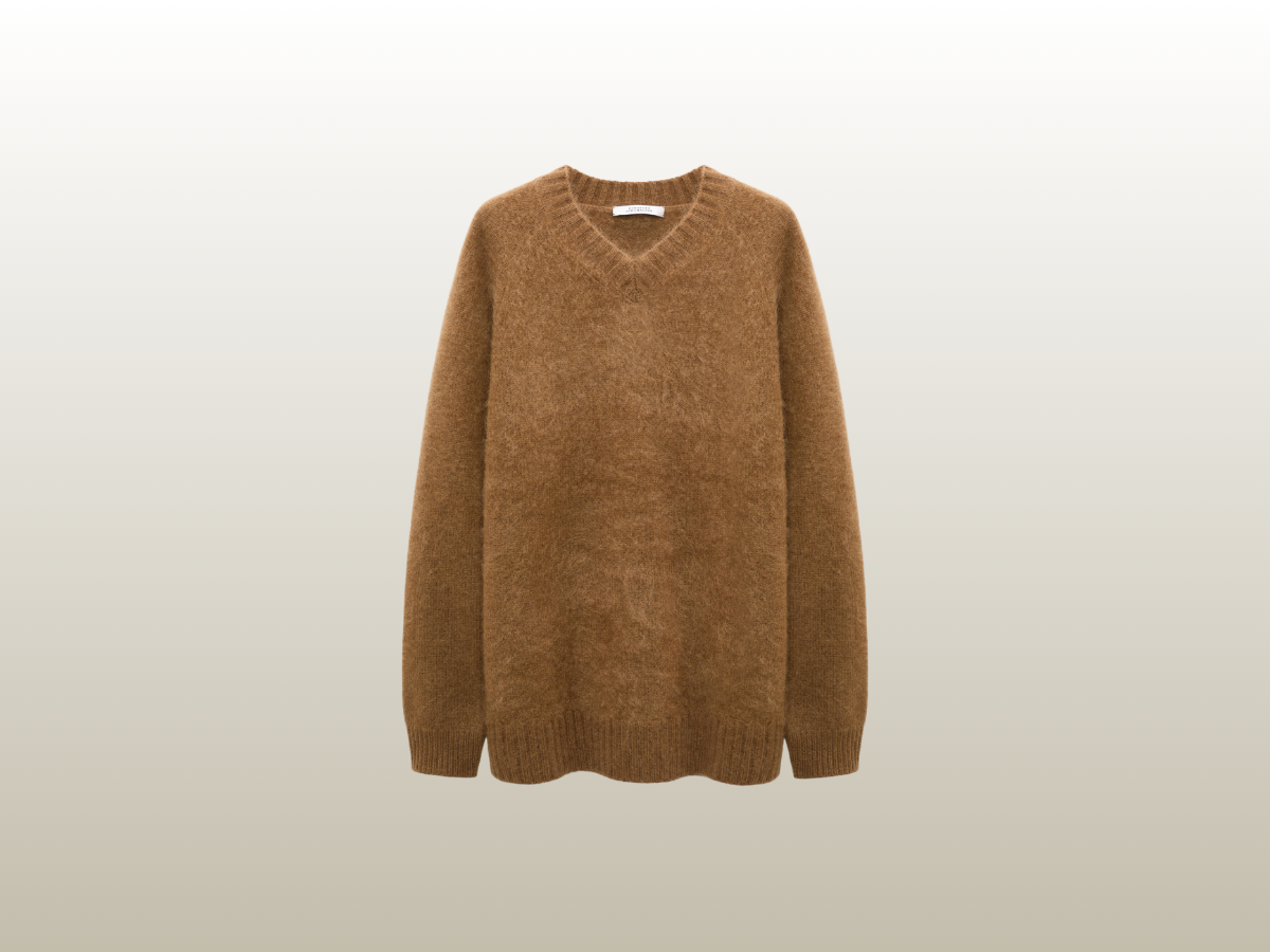 V-RINGAD PULLOVER I MERINO-CASHMERE