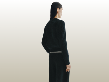 AZALEA CARDIGAN - BLACK BRUSHED