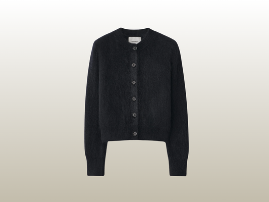 AZALEA CARDIGAN - BLACK BRUSHED