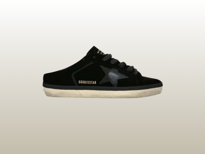 GOLDEN GOOSE - SUPER-STAR SABOT IN BLACK VELVET
