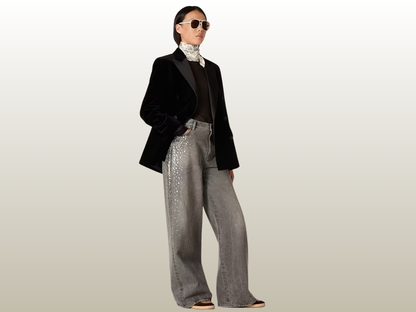 GOLDEN GOOSE - BOYFRIEND JEANS W SILVER STUDS