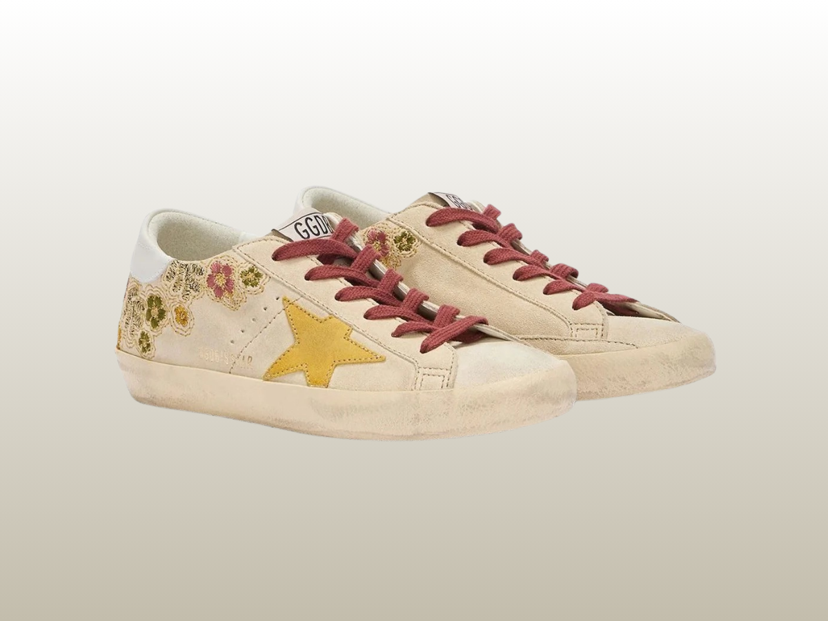 GOLDEN GOOSE - FLORAL EMBROIDERED SNEAKERS