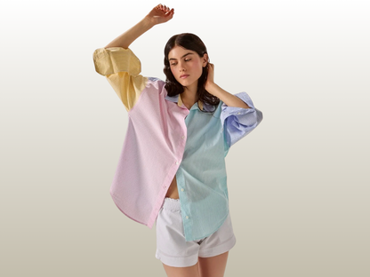 MC2 SAINT BARTH - CRISTAL SEERSUCKER SHIRT MULTICOLOR