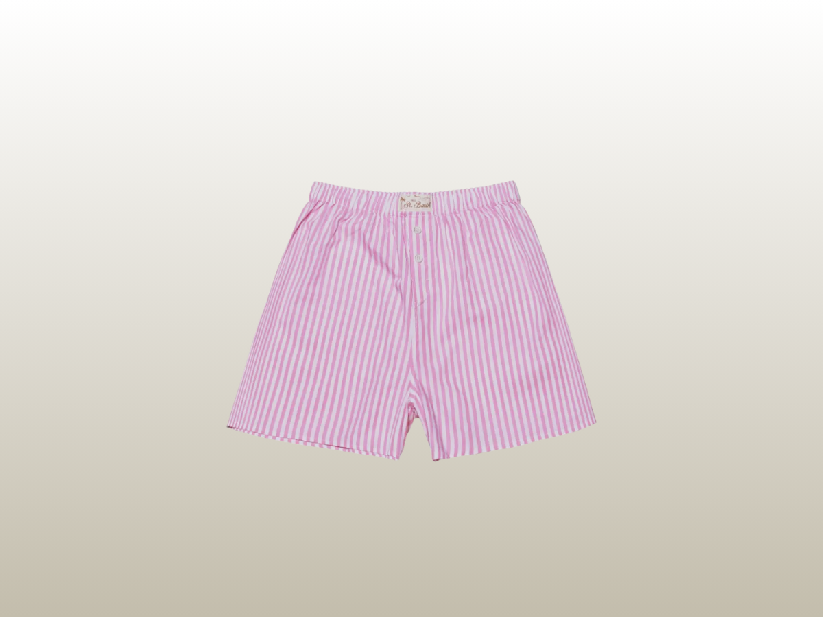 MC2 SAINT BARTHS - BOXY COTTON SHORTS PINK STRIPES