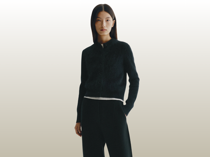 AZALEA CARDIGAN - BLACK BRUSHED