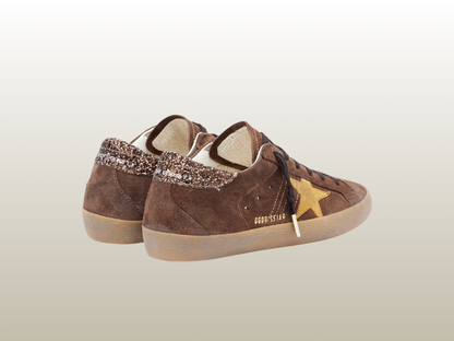 GOLDEN GOOSE - SUPER-STAR BROWN SUEDE WITH GOLD STAR