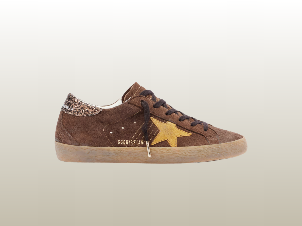 GOLDEN GOOSE - SUPER-STAR BROWN SUEDE WITH GOLD STAR