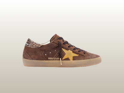 GOLDEN GOOSE - SUPER-STAR BROWN SUEDE WITH GOLD STAR